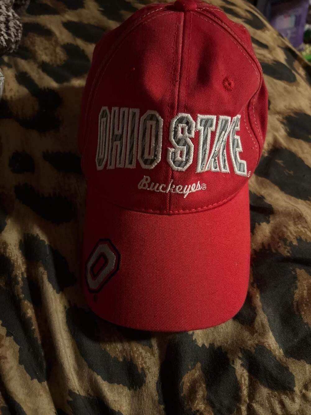 Red Ohio State Buckeyes Adjustable Embroidered Baseball Hat